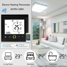 Smart Electric Floor Heating Wifi Thermostat Central Air Conditioner Temperature Controller Voice Control NTC Sensor Thermostat bht 1000 ga ntc sensor temperature controller water heating thermostat