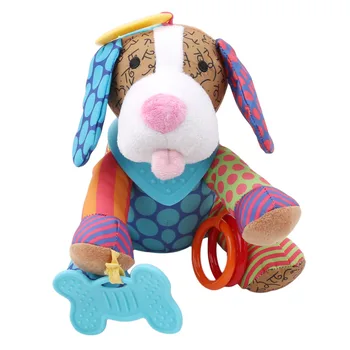 

Cartoon Animal Dog/Bear Baby Plush Rattles Infant Stroller Pram Crib Lathe Hanging Plush Toys For Newborns Babies