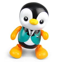 Детский подарок для танцев, портативный домашний пластиковый Электрический красочный круглый край, музыкальная игрушка, поющий Забавный Пингвин, светодиодный светильник в форме милого пингвина