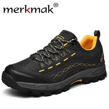 

Merkmak 2020 Spring Autumn Sneakers Men Outdoor Hiking Casual Shoes Breathable Mesh Men Shoes Non-slip Big Size Walking Footwear