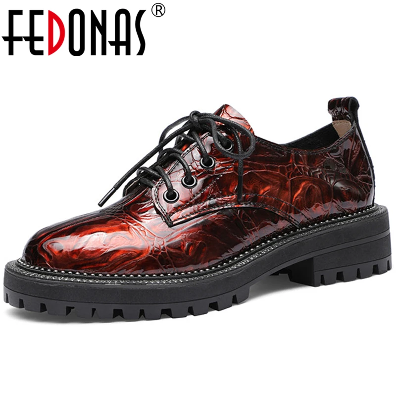 Женские туфли лодочки из лакированной кожи FEDONAS Повседневные Вечерние на