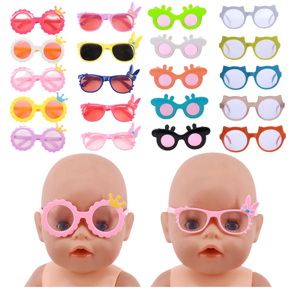 Fashion doll sunglasses glasses suitable for 18-inch American and 43cm newborn baby doll accessories DIY toys for girls