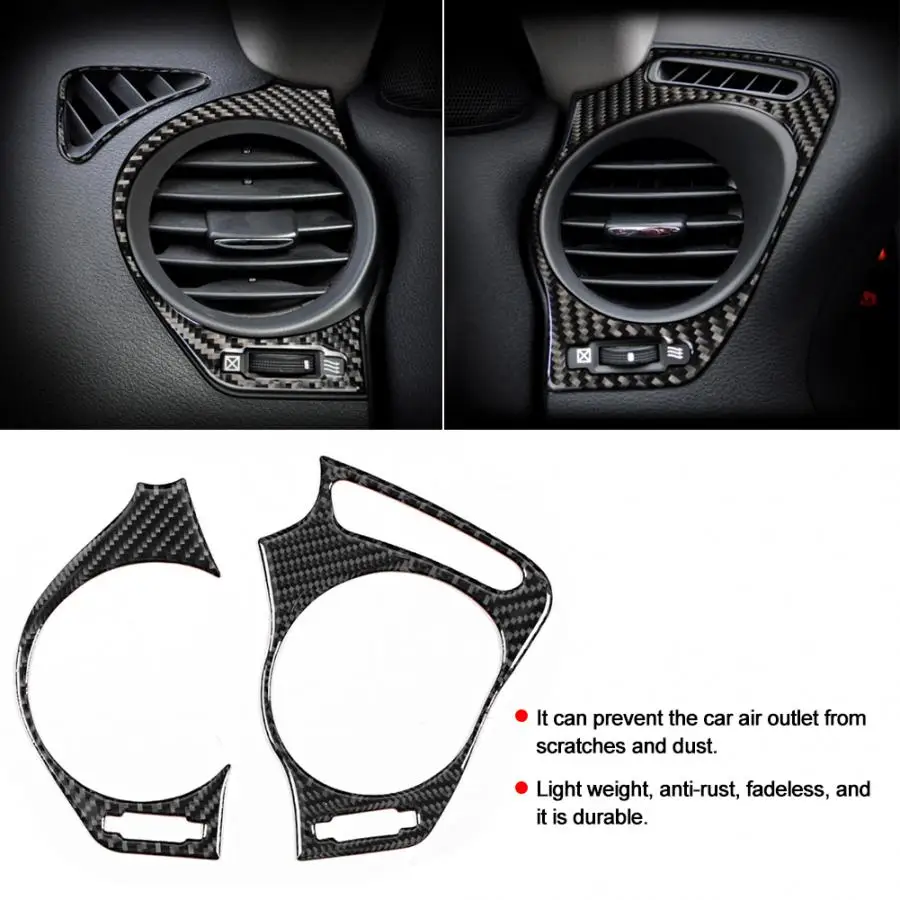 2pcs Carbon Fiber Left Right Air Vent Outlet Trim Cover Fits for Lexus IS250 300 350C 2006 2007 2008 2009 2010 2011 2012