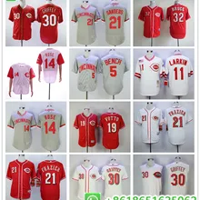 Сшиты Для мужчин Цинциннати Джонни Скамья Barry Ларкин Джо Votto Jay Брюс Кен Гриффи Jr. Рубашки с коротким рукавом