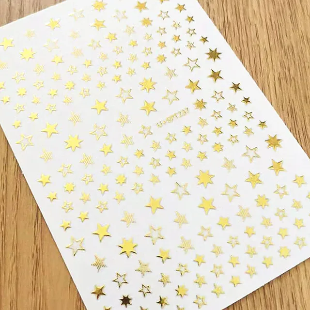 Newest MG505-02 lable design nail stickers 3d Japan Korea style nail decals self-adhesive DIY nail decoration tools Gold/Bronze