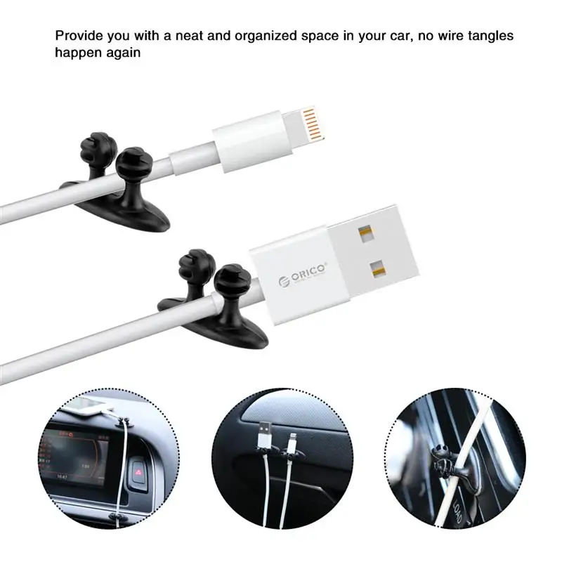 8Pcs/set Adhesive Cable Winder Car Interior Clip Earphone Organizer Wire Storage Holder Cord Promotion | Автомобили и мотоциклы