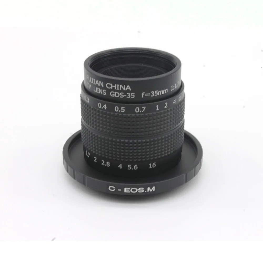 GloryStar черный 35 мм F1.7 CC ТВ фильм объектив+ крепление для EOS M+ Марко