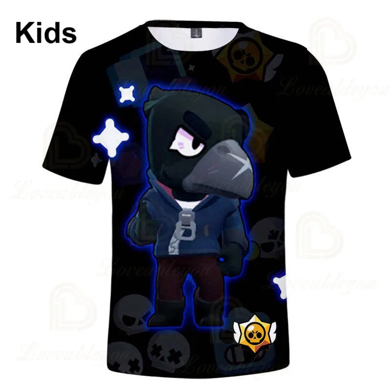 

Cute Crow Shoot Brawling Game 3D Print T-shirt Men Clothing Harajuku T Shirt Women Kids Star Leon Tops 2020 Shirt Boys Girls