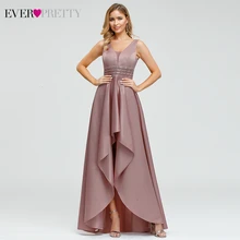 Ever Pretty пыльно-розовые платья для выпускного вечера с двойным v-образным вырезом и блестками, асимметричные блестящие вечерние платья без рукавов, Vestidos Formales