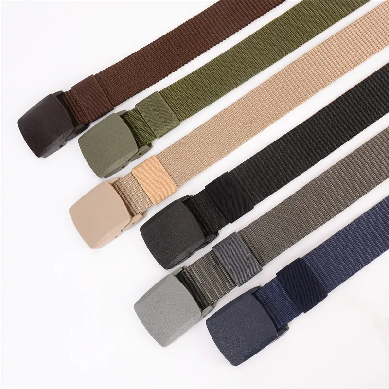 

Best 2019 Unisex tactical belt Top quality 4 mm thick 3.8 cm wide casual canvas belt Outdoor Alloy Automatic buckle men Belt