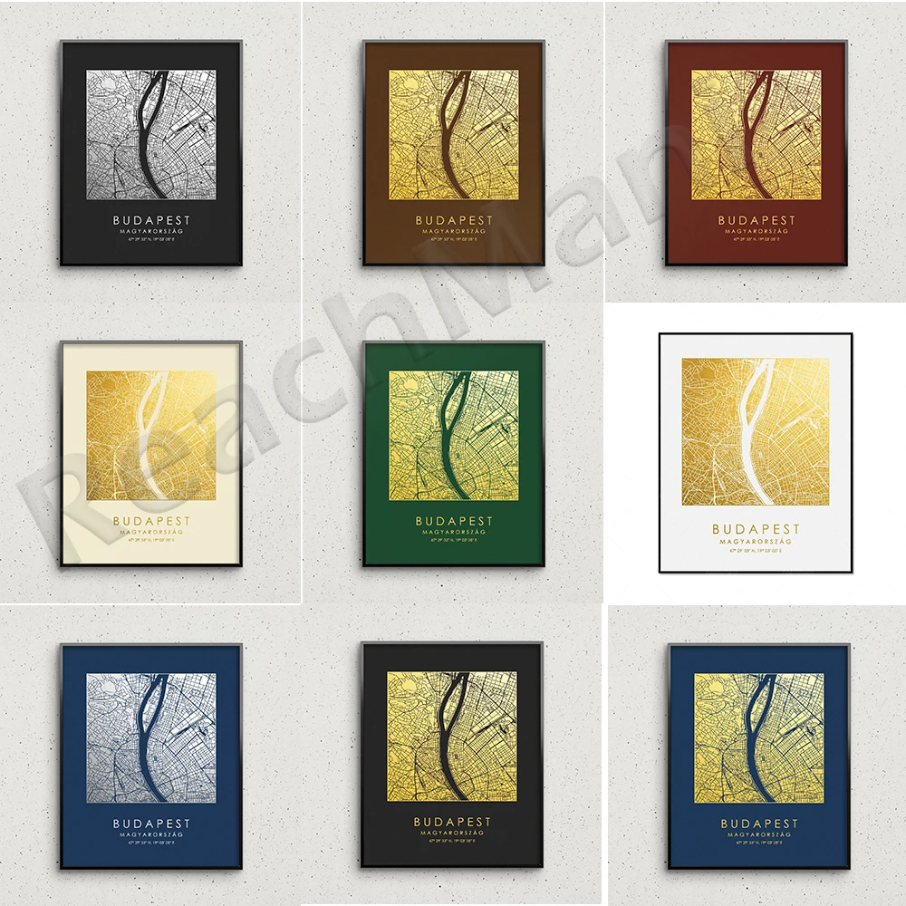 

Уличная карта Будапешта, плакат, Минималистичная карта Будапешта, украшение, подарок