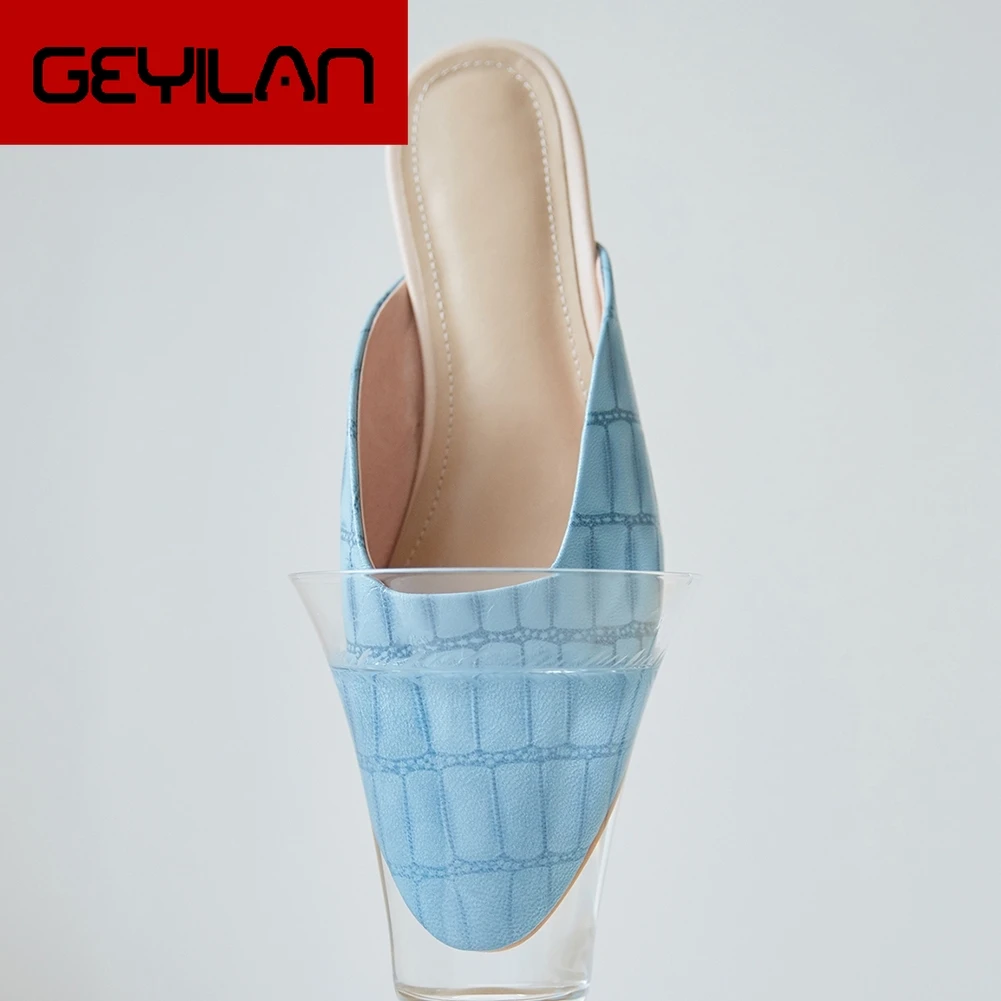 

Luxury Genuine Leather sheepskin summer slippers woman shoes slip on cusual chunky heels Mules shoes woman slipper