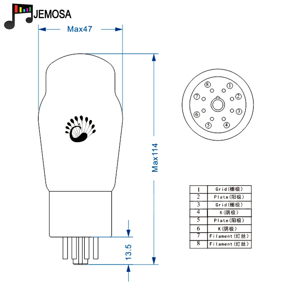 PSVANE 6SN7 вакуумная трубка UK-6SN7 Замена 6N8P 6SN7GT 6SN7 электронная трубка 8 контактов трубка HIFI звуковая вакуумная трубка усилитель