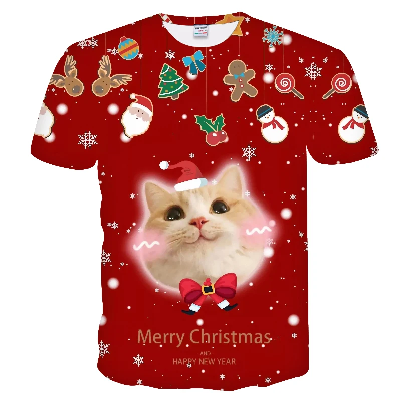new t shirt men Fashion Christmas T-shirts Men Funny Santa Printed Tshirts Casual 3d T shirt Snowman Party Tshirt tops tees