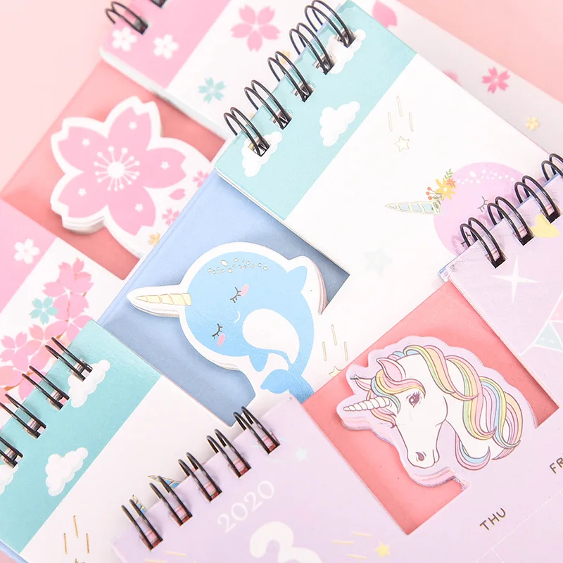 Свежий стиль DIY мультфильм Животные Мини Настольная бумага календарь двойной ежедневный планировщик стол планировщик годовой Органайзер дня