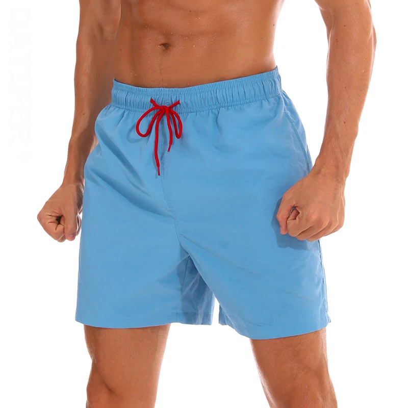 Light Blue Бренд Datifer, мужские пляжные шорты для серфинга, плавки для бега,, пляжные шорты размера плюс, XXXL, Водонепроницаемый купальник ES5F - Цвет: Light Blue