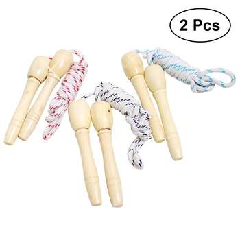 

2 PCS/ Set 2.5 Meters Children Skipping Rope Jumping Exercise Equipment with Wood Handle Sports Speed Jump Skip Rope