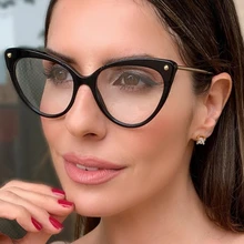 TR90 прозрачные линзы оправа для очков в стиле кошачьи глаза для женщин роскошный бренд цветочный принт оправа винтажные очки оттенки женские компьютерные очки