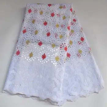 

White Swiss Voile Lace In Switzerland High Quality Embroidery African Lace Fabric Fashion French Cotton Lace Tulle Fabric H4512
