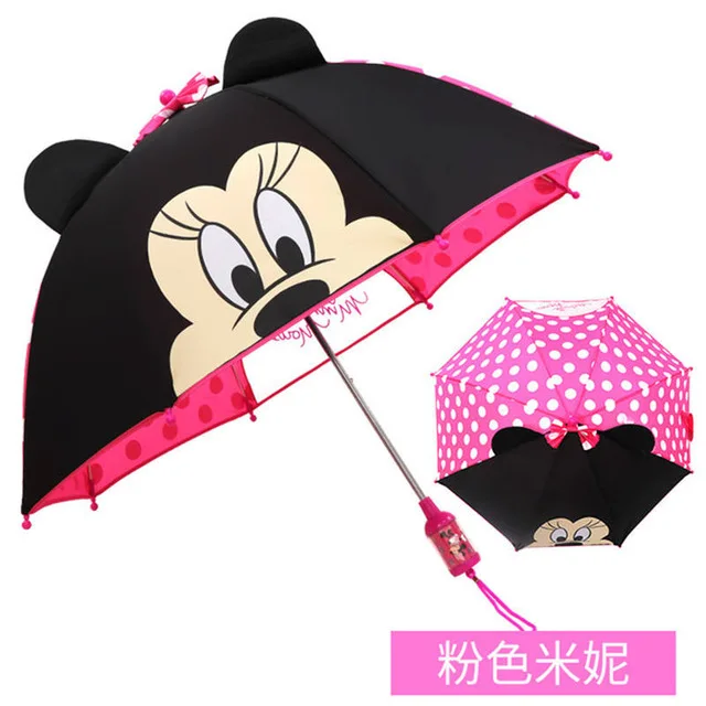 Disney детский зонт с анимационным принтом портативный Микки Минни тройной зонтик студенческий мальчик девочка взрослый солнцезащитный детский зонт подарок - Цвет: Minnie
