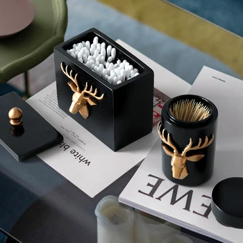 

Deer Head Craft Toothpick Holder Tabel Storage Box Toothpick Dispenser Container Toothpick Dispenser