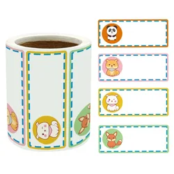 300 Pcs Cute Cartoon Name Stickers Roll Classification Name Tags Adhesive Label School Teacher Reward Child Stationery Stickers