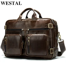 WESTAL Мужской портфель мужской кожаный портфель сумка кожанная для ноутбука 14 мужские деловые сумки кожа сумка мужская натуральная кожа сумка через плечо мужская сумка мужская мужские сумки сумка для бумаг молния а4