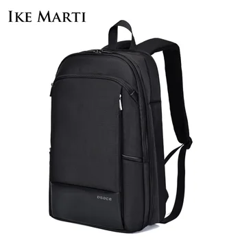 

IKE MARTI Laptop Backpack Men 15.6 Inch Fashion Woman Business Backpacks Bag Unisex Black Ultralight Backpack Thin Back Pack