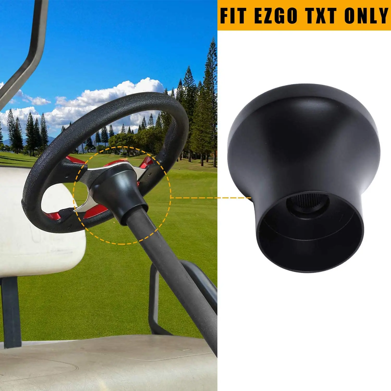 Golf Cart Steering Wheel or Adapter Black for EZGOSteering Wheels & Steering Wheel Hubs