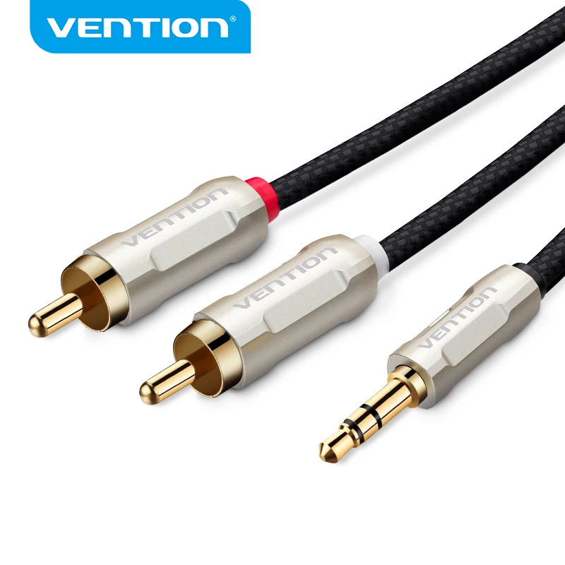 Аудиокабель Vention 3 5 мм 2 RCA кабель Jack нейлоновый Плетеный сплиттер для домашнего