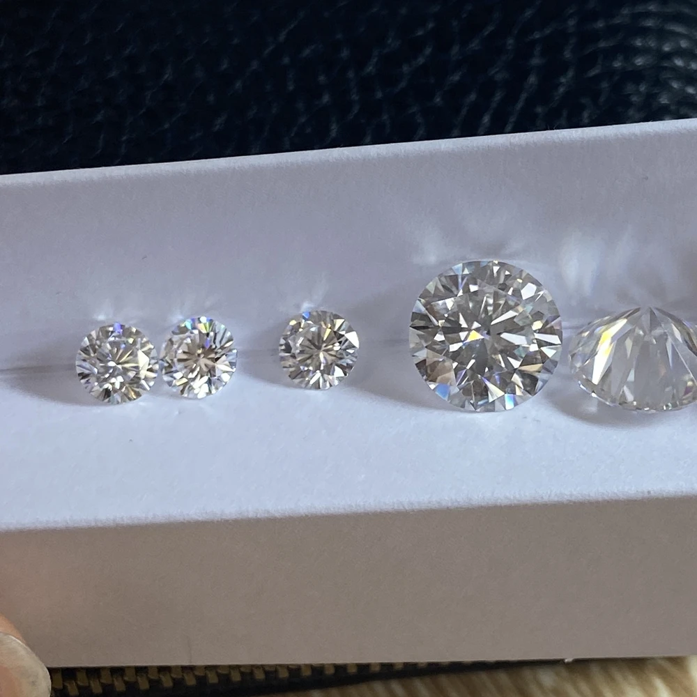 100% Pass  Positive Diamond Tester3 Synthetic Moissanite White D VVS1 7mm 1.2 Carat Round Cut Gemstone