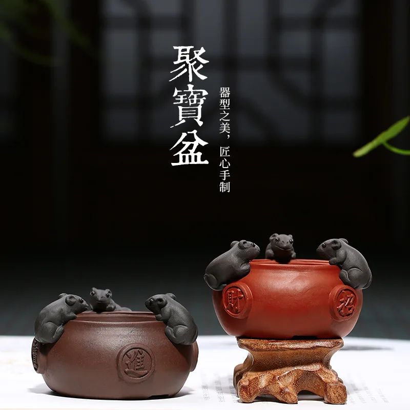 

Yixing Characteristics Clay Tea Ornaments Home Possession Purple Clay Entirely Handmade Sculpture Tea Set Decoration Tea Set Acc