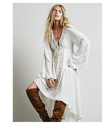 

Summer Single Long Sleeve Embroidery Dress fashion woman clothes