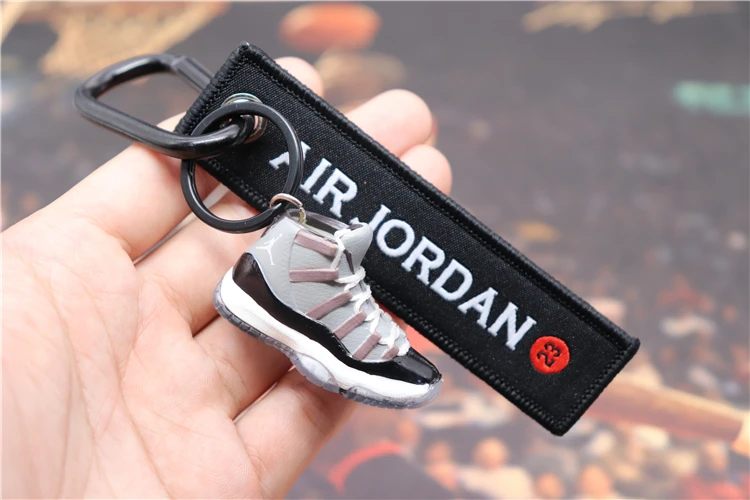 Ручной работы 3D AJ11 брелок Air Mini Jordan кроссовки модель милый брелок для ключей Баскетбольная обувь брелок