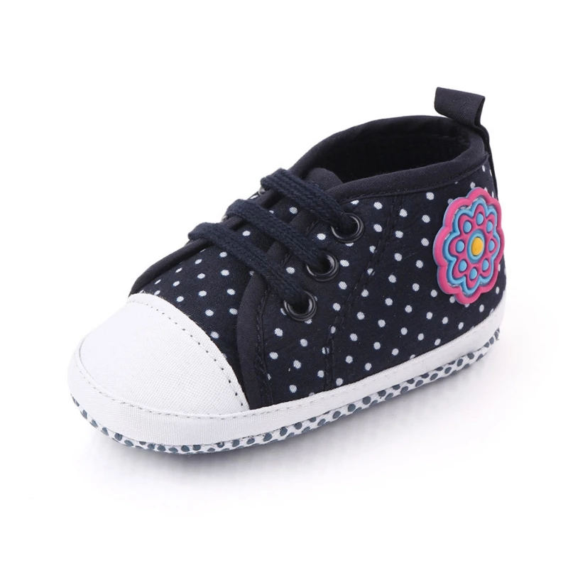 1 пара; весенняя обувь для маленьких мальчиков и девочек; Zapatillas Bebe; детская обувь в горошек и с цветочным принтом; нескользящая обувь для новорожденных; обувь для малышей
