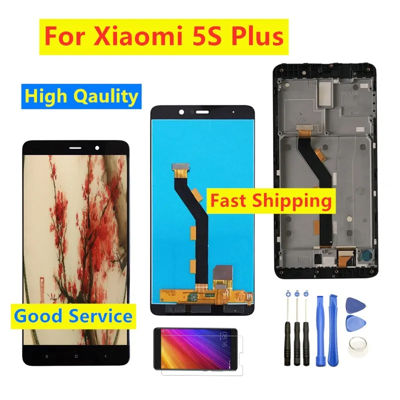ЖК-дисплей AAA Qaulity для Xiaomi Mi сенсорный экран с дигитайзером в сборе рамкой 5 plus Mi5s