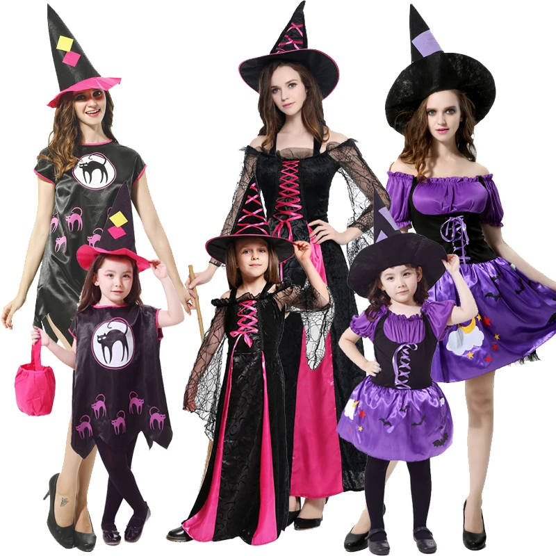 

Halloween Parent-child Costume Vampire Bat Witch Masquerade Dance Cosplay Cosplay Children and Adults Performance Props