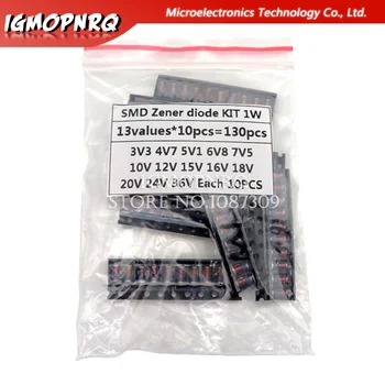 

13kinds*10PCS=130PCS LL41 SMD Zener diode KIT 1W 3V3-36V ZM4728A ZM4732A ZM4733A ZM4737A ZM4740A ZM4742A ZM4744A ZM4745A