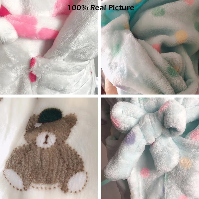 Boys and girls Flannel pajamas robe Spring and Autumn Children bathrobe soft comfortable Kids baby cute homewear clothes 2-8 Y