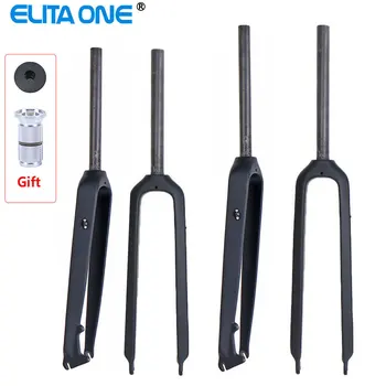 

ELITA ONE Bicycle Mountain Bikes Carbon Fibre Fork 26ER 29ER MTB Fork Hard Disc Brake parts light 500g UD matte black