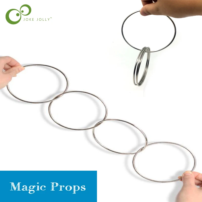 4pcs Magic Toy Metal Rings Classic Linking Iron Hoops Fun Magic Trick