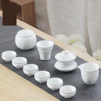 

Teaware Drinkware Complete Set Of Tea Ding Kiln White Simple Household Ceramic Teapot Cup