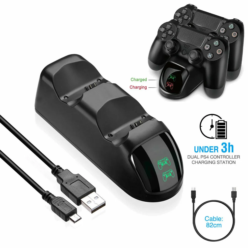 Двойной контроллер USB зарядное устройство светодиодный док-станция зарядка