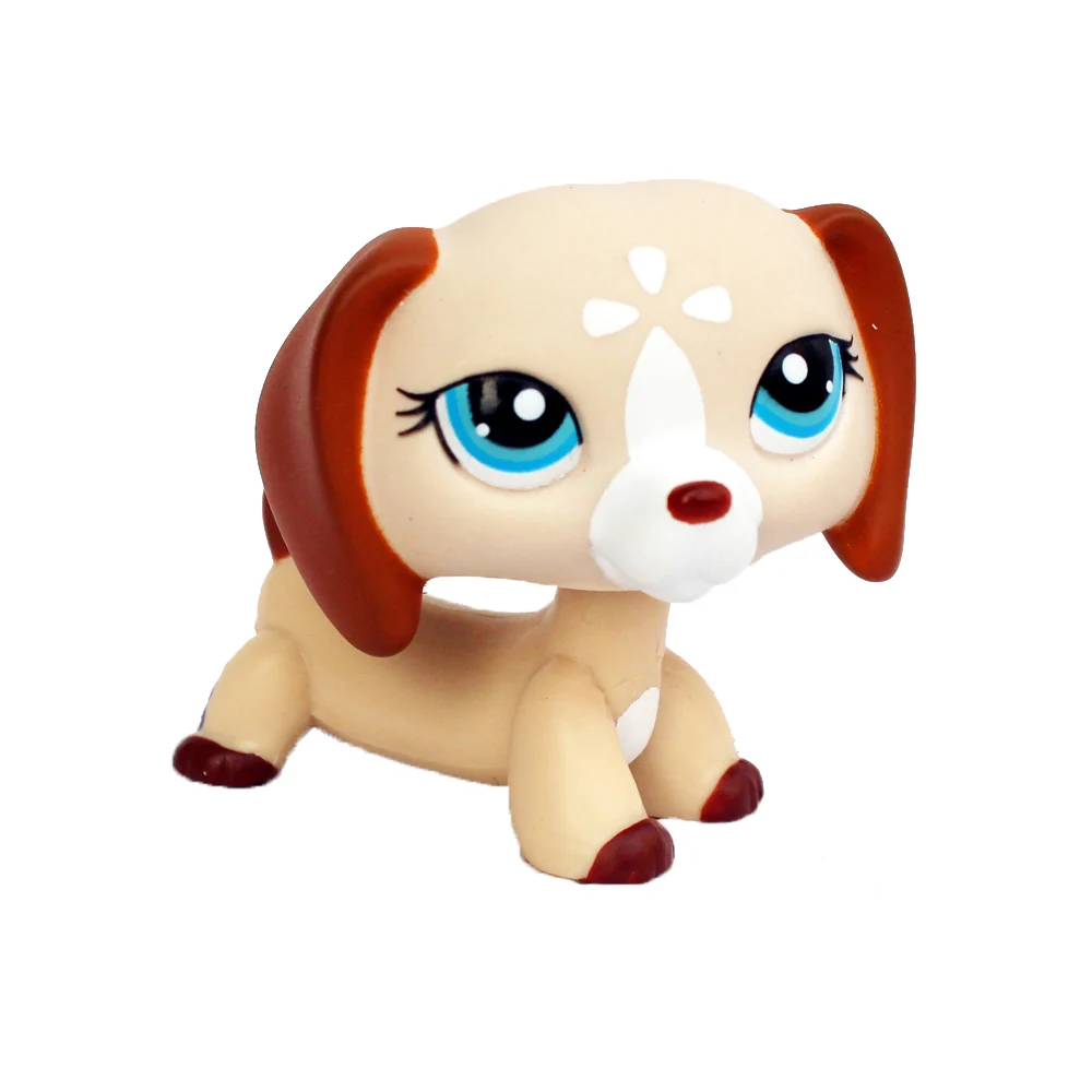LPS CAT Littlest pet shop игрушки Редкие животные такса 1491 Милая Белая собака с голубыми