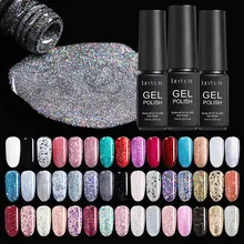LILYCUTE 7 мл Гель-лак для ногтей голографический лак гель для ногтей с блестками Светодиодный УФ-Гель-лак впитывающийся Сделай Сам Гель-лак для нейл-арта 146 цветов
