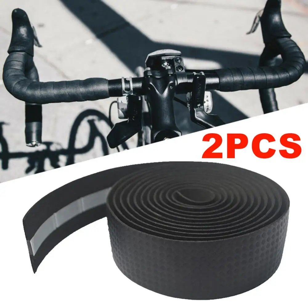2pcs Cycling Road Bike Handlebar Tape Antislip Shockproof Eva/pu