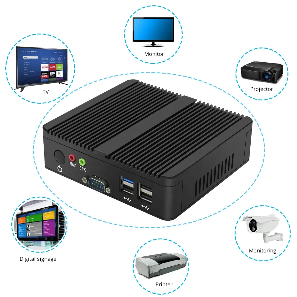 Дешевый сервер Barebone 2 LAN Linux J1900 Mini PC RS232|Мини ПК| |