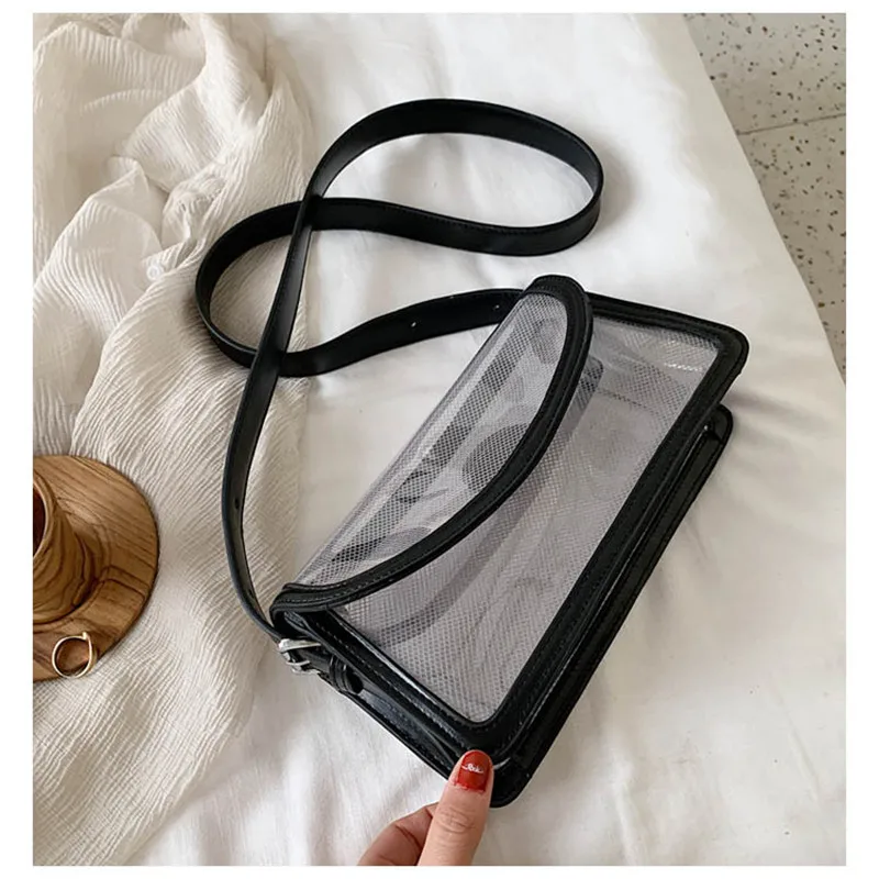 women mini handbag new elegant shoulder messenger portable chain bag girl pvc jelly bag pearl crossbody rhombus small square bag Transparent Jelly bag 2019 Fashion New High Quality PVC Women's Designer Handbag Cute Girl Lock Chain Shoulder Messenger bags