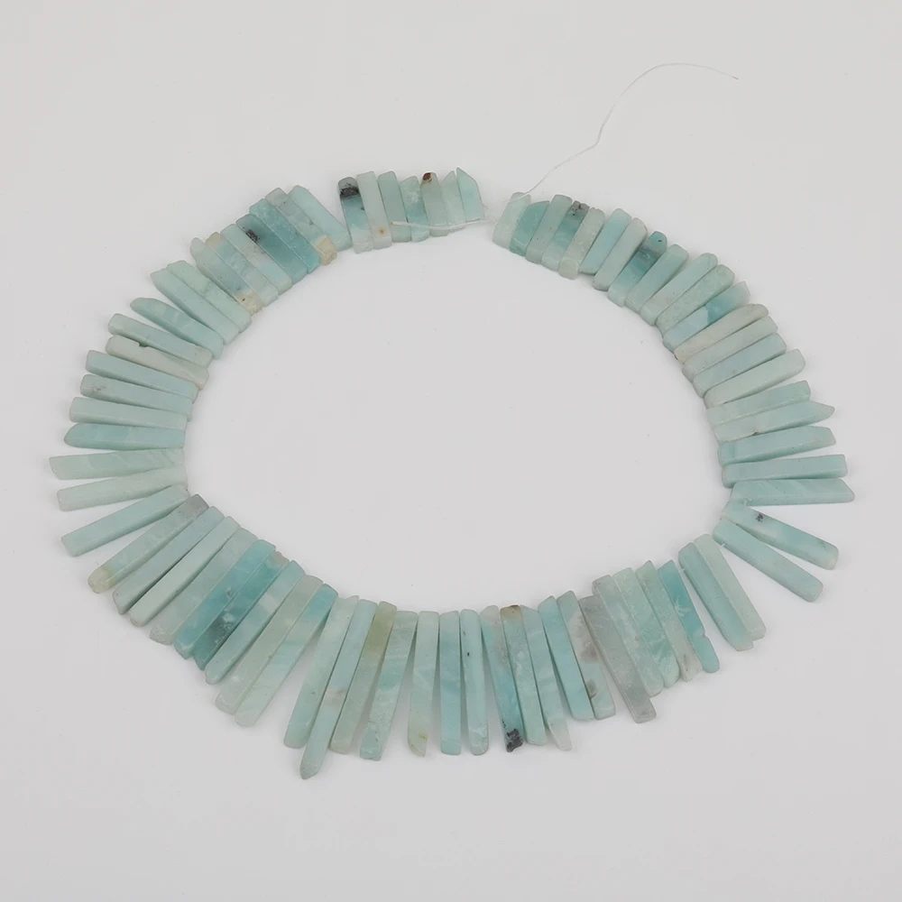 

Approx 80pcs/Strand Natural Amazon Stone Beads Pendant Craft,Raw Amazonite Graduated Loose Beads Necklace Strands HS-04AMBE