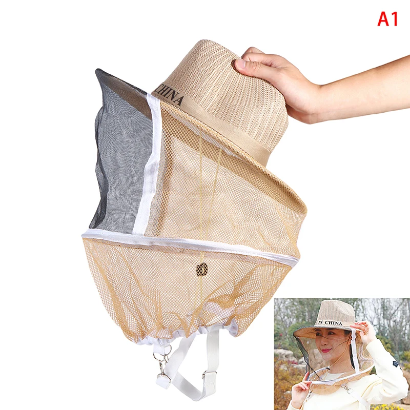 NAVADEAL White Beekeeper Beekeeping Hat with Veil Mosquito Fly Head Net Face 
